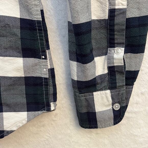 J. Crew Plaid Blue and Green Casual Button Down Shirt Large - Picture 3 of 8